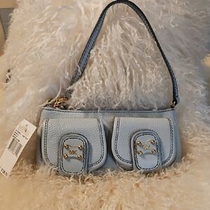 Michael Kors Blue  Leather Handbag /  Wristlet NWT